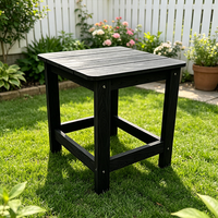 Table de jardin moderne en plastique et bois, petite, prix usine, table d'appoint extérieure, sièges de douche