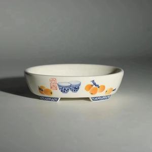 หม้อบอนไซวาดด้วยมือรูปไข่คลาสสิกหม้ออีซิง - Product Image 6