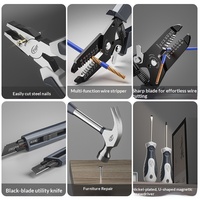 Boîte à outils en fer pour usage domestique, ensemble d'outils pour la réparation de matériel, le travail du bois et la réparation automobile, combinaison polyvalente