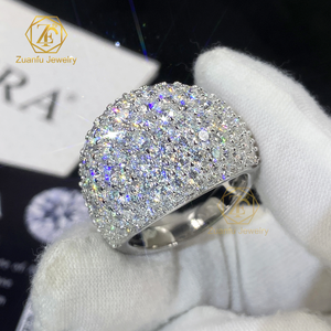 새로운 트렌디 한 D VVS Moissanite 반지 925 약혼 파티 힙합 록 액세서리에 대 한 남자를 위한 큰 사이즈의 스털링 실버 - Product Image 5