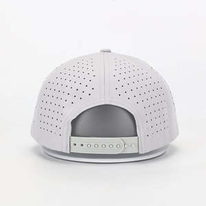 OEM Custom Water-Repellent Curved Bill <b>Baseball</b> <b>Caps</b> Sporty <b>Grey</b> Laser Cut Hat With Rope Cord Water Resistant Perforated Hat - Product Image 2