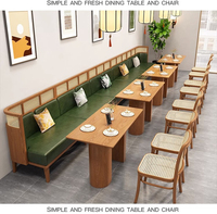 Ensemble de canapés ronds vintage pour bar, mobilier de loisirs en bois, table à manger avec chaises, canapé en cuir en promotion