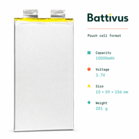 Batterie LiPo BATTIVUS 3.7V 10000mAh en pochette 1059156 pour aspirateur sans fil, vente en gros 10Ah Slim OEM ODM