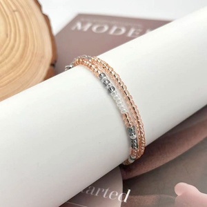 Pulsera de Cuentas de Arroz con Código Morse, Pulsera de Doble Capa con Cuentas de Cristal para Parejas, Regalo de Cumpleaños, Te Amo - Product Image 4