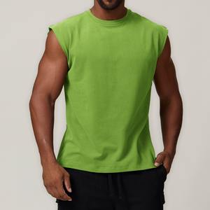 T-shirt de fitness décontracté délavé à la pierre pour hommes <span class=keywords><strong>Débardeur</strong></span> tricoté pour Gym Sports Basketball <span class=keywords><strong>Tennis</strong></span> Hip Hop Basketball <span class=keywords><strong>Tennis</strong></span> sans manches - Product Image 2