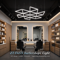 Lampe de plafond LED dimmable 6500K personnalisée de style géométrique pour salons de coiffure, fabriquée en usine, idéale pour la rénovation de salons de beauté et de barbiers