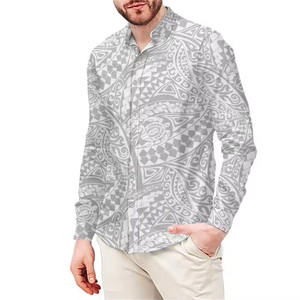 Robe maxi plissée à une épaule de style <span class=keywords><strong>tribal</strong></span> polynésien blanche personnalisée en gros, à porter avec une chemise pour <span class=keywords><strong>homme</strong></span>, nouvelle arrivée - Product Image 1