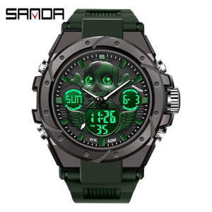 Reloj Deportivo SANDA 6087 para Hombre, Marca Superior, Diseño de Calavera, Pantalla Dual, Reloj Masculino, Resistente al Agua - Product Image 6