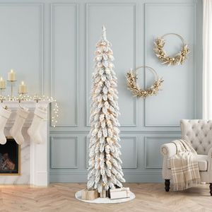 Arbre de Noël artificiel réaliste en PE et PVC, effet neige, type <span class=keywords><strong>sapin</strong></span> floqué, avec charnières, pour la décoration de la maison et des fêtes - Collection Ownerparty - Product Image 1