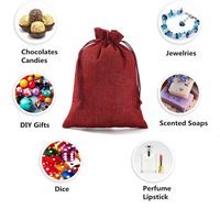 Pochette en lin recyclé et jute, mini sac cadeau en toile de jute avec cordon de serrage, emballage écologique pour bijoux, petit sac inspiré de la nature