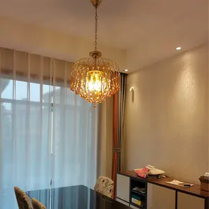 Lampu gantung LED kaca Murano rumah, desain Modern titisan hujan dalam ruangan gaya Perancis