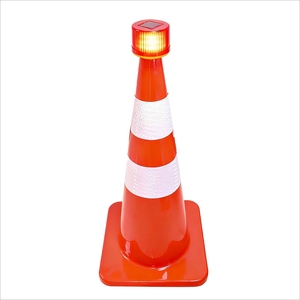 Feu de signalisation solaire stroboscopique à colonne unique, étanche IP65, clignotant d'urgence pour barricade, lumière de sécurité pour travaux routiers - Product Image 2