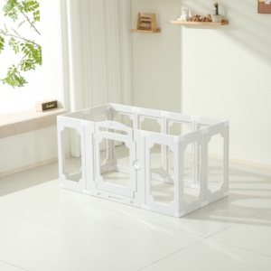 Corral Plegable Transparente de HDPE para Mascotas, Valla Elevada y Engrosada Ecológica para Perros, Puerta de Seguridad de Aislamiento para Interiores, Jaula para Perros y Gatos - Product Image 2