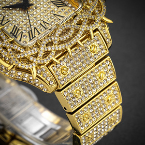 <span class=keywords><strong>Montre</strong></span> à quartz pour <span class=keywords><strong>homme</strong></span> tendance vintage hip-hop, motif épines, carrée, entièrement sertie de diamants, 45 mm, mouvement japonais MIYOTA <span class=keywords><strong>Citizen</strong></span> - Product Image 3