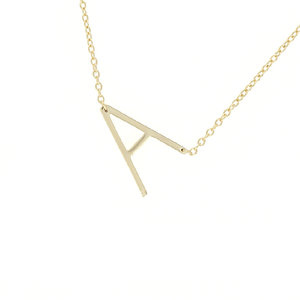Custom Letter <strong>Necklace</strong> for Women Sterling Silver Wholesale Alphabet 18k Gold Plated Big <strong>Sideways</strong> <strong>Initial</strong> <strong>Necklace</strong> - Product Image 2