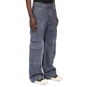 Pantalones Vaqueros Grises al por Mayor para Hombre, Estilo Desgastado, Corte Recto, Holgados, de Algodón de Alta Calidad, Pantalones de Mezclilla Vintage para Hombre - Product Image 2