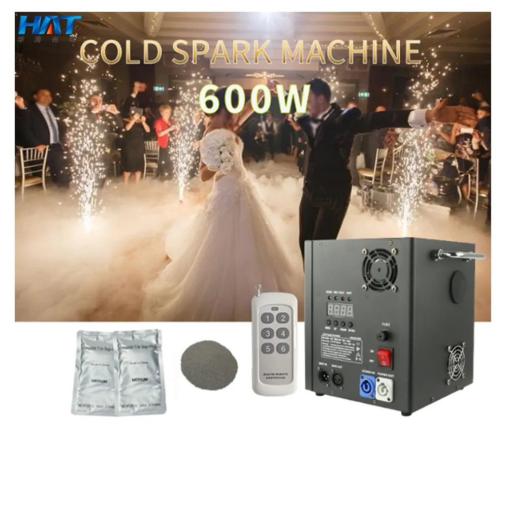 HAT Cold Spark Machine 600w Indoor Outdoor Cold Spark Machine Wedding Party 3-5M fuochi d'artificio per interni Cold Spark Machine