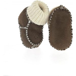 Fleece Lined Baby <b>Booties</b> <b>Ankle</b> <b>Bootie</b> Round Toe Flat Heel Winter Suede Look Knitted Cuff Anti-Slippery Slip-On - Product Image 2