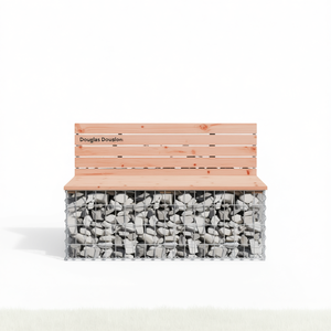 Banco de Jardín de Madera de Abeto Douglas con Estructura de Acero Galvanizado, Muebles Rústicos para Patio Exterior, 2 Plazas, Diseño Moderno - Product Image 1