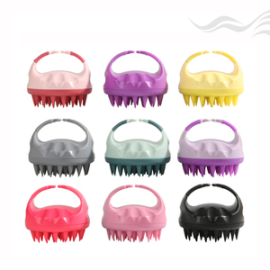 Custom LOGO Handle Grip Blood Circulation Anti Dandruff Non Slip Soft TPE Shampoo Brush <strong>Scalp</strong> <strong>Massager</strong> for Hair Washing &amp; Growth - Product Image 2