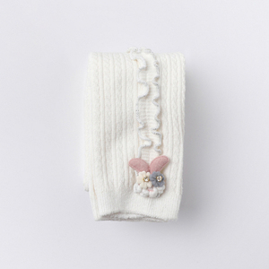 กางเกงเลกกิ้งเด็กผู้หญิง M966 แฟชั่นระบายข้าง แต่งกระต่ายน่ารัก เนื้อผ้านุ่มสบาย ผลิตจากผ้าฝ้ายถัก - Product Image 6