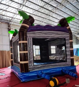 Nouveau design 13 * 13ft château gonflable enfants fête palmier maison de rebond enfants château videur - Product Image 4