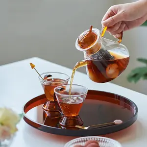 उच्च गुणवत्ता Borosilicate गर्मी प्रतिरोधी जापानी ग्लास चाय के बर्तन के साथ हटाने योग्य तर करने वाला