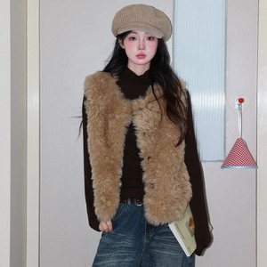 Manteau en fausse fourrure d'hiver personnalisé, blanc, fait main, <span class=keywords><strong>sans</strong></span> manches, pour femmes - Product Image 4