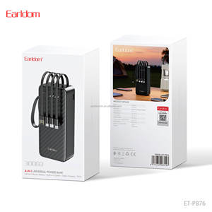 Batterie externe Earldom avec câbles de charge USB-C et iOS intégrés, affichage numérique LED pour iPhone 14 13 12 11, Samsung Galaxy - Product Image 6