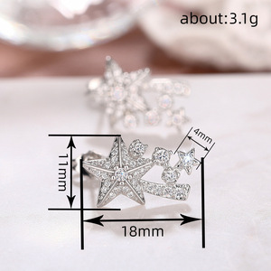 Orecchini a Forma di Stella per Donne, Graziosi Orecchini a Perno a Forma di Stella, Gioielli di Moda Quotidiana - Product Image 4