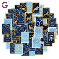 Autocollants adhésifs découpés sur mesure avec estampage à chaud doré, motif constellation, pour journal, carnet, scrapbook, autocollant imperméable