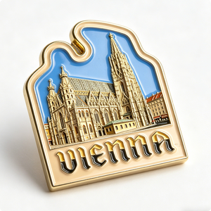 Pin Esmaltado de la Catedral de San Esteban de Viena - Chapado en Oro, Metal con Impresión UV, Souvenir de Viaje para el Día del Padre - Product Image 6