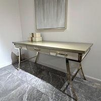 Dessus en bois massif de luxe personnalisé de Dubai et bureau d'ordinateur à base de métal pour la maison, le bureau et les études.