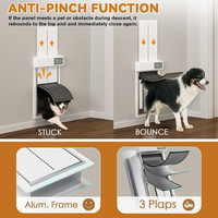 Porte automatique pour chien chat utilisation en extérieur écran LCD système à 3 volets minuterie/modes manuels sécurité durable blanc style moderne aluminium