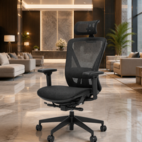 Silla de Oficina Ejecutiva Ergonómica con Reposabrazos 3D y Malla Completa, Silla de Gerente para Computadora, Giratoria y Ajustable para Oficina