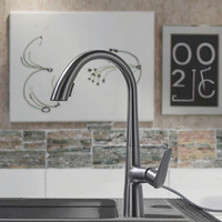 Robinet de cuisine classique moderne XILAIDUN avec poignée unique, installation monotrou, en acier inoxydable, avec cartouche céramique et douchette extractible
