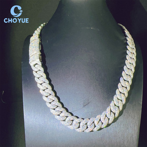 Cadena Cubana de Plata de Ley 925 con Diamantes de Moissanita VVS de 15 mm, Estilo Hip Hop, Joyería de Moda - Product Image 1