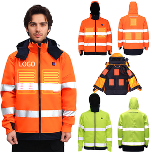 سترة عمل قماشية شتوية مخصصة للرجال بتصميم غير رسمي مقاوم للماء بطارية USB ساخنة سترة عاكسة هاي فيس - Product Image 1