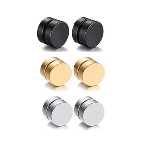 Pendientes de clip para hombre, diseño de cruz, acero de titanio, 6 mm, 8 mm, conjunto de joyería de moda estilo callejero - Product Image 4