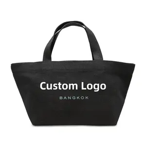 Pamela Mini Cotton Canvas Tote Bag Shopping Custom Printed Logo Grocery Own Design Bag With Pocket And Zipper