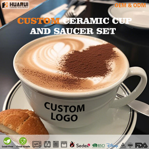 Vente en gros de tasse à café et soucoupe en céramique à bord argenté avec logo personnalisé, ensembles tasse et assiette, café avec emballage en boîte rigide - Product Image 3
