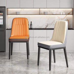 Silla de Comedor Nórdica Moderna Tapizada en Cuero Blanco y Negro al por Mayor para Cocina, Apartamento, Uso en Centros Comerciales, Personalizable - Product Image 3