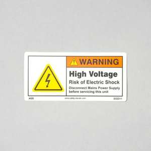 High Voltage Warning Safety <b>Sticker</b> Disconnect Power Supply Before Servicing for Electrical Panels Machines and Equipment - Product Image 3