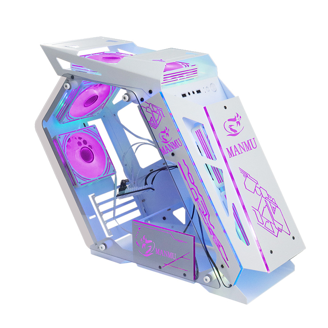 MANMU Special Shape Matx Pc Case Mini Gaming Computer Cases White Pc Case Towers Gaming Pc