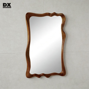 Specchio a figura intera in teak stile Mid-Century Modern DX Designs - Specchio da parete in legno con mensola portaoggetti per ingresso e camera da letto - Product Image 4