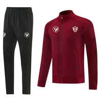 Nuevo Diseño de Chándal de Fútbol para Hombre Adulto, Chaqueta y Pantalones Transpirables de Secado Rápido, 100% Poliéster, Personalizable, con Cordón Ajustable