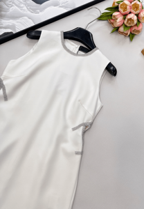 Robe sans manches à col rond ornée de strass, mini-robe formelle à taille découpée pour cocktails et événements - Product Image 5