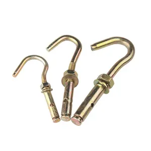 M14 M18 Galvanized Carbon Steel Grade 4.8 8.8 10.9 12.9 Yellow Zinc Plated J Eye Ring Type Shape Hook Anchor Expansion Bolt