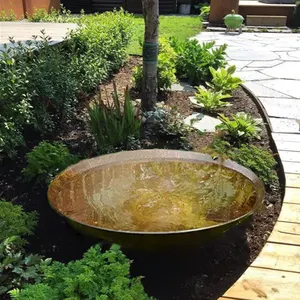 Открытый медный фонтан для воды, садовый Кортен, стальная чаша для воды