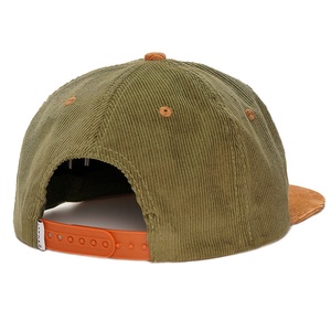 Casquettes Snapback non structurées en velours côtelé à 5 panneaux avec patch tissé et logo brodé personnalisé - Product Image 5